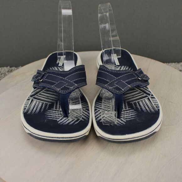 Clarks Sport Sandals Adjustable Outdoor Womens 9 Navy Blue Shoes - Picture 3 of 9